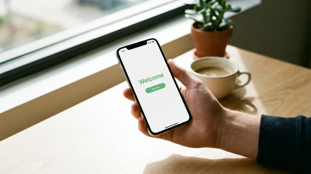 New gambling apps UK 2026 — smartphone showing a freshly downloaded betting app